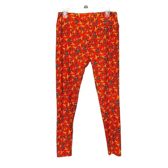 Lularoe Red with Butterflies Super Soft Leggings Women’s Size Tall & Curvy - Picture 2 of 8